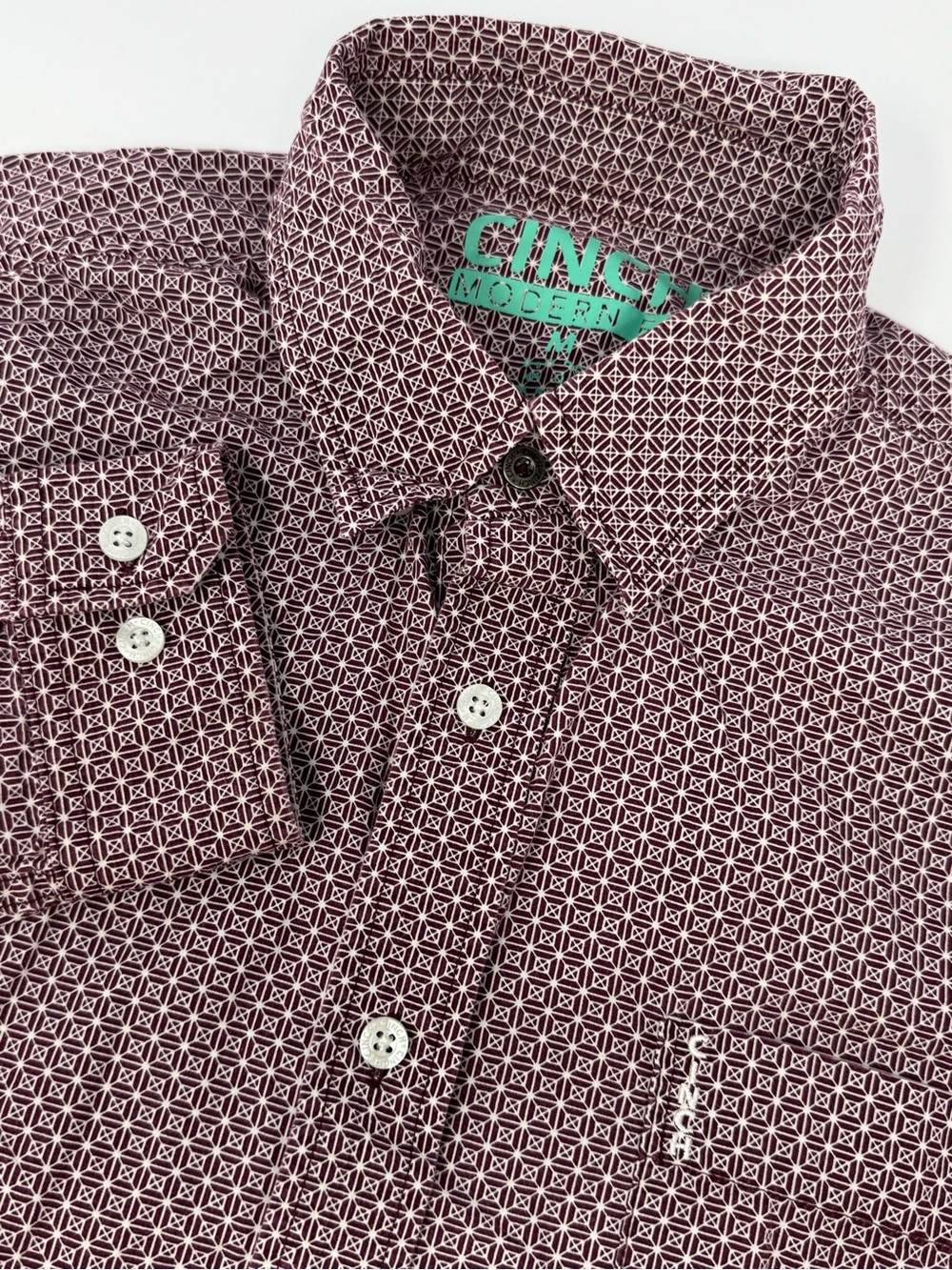 Cinch Modern Fit Men’s Size Medium Multi Color Plaid Long Sleeve Button Up H6